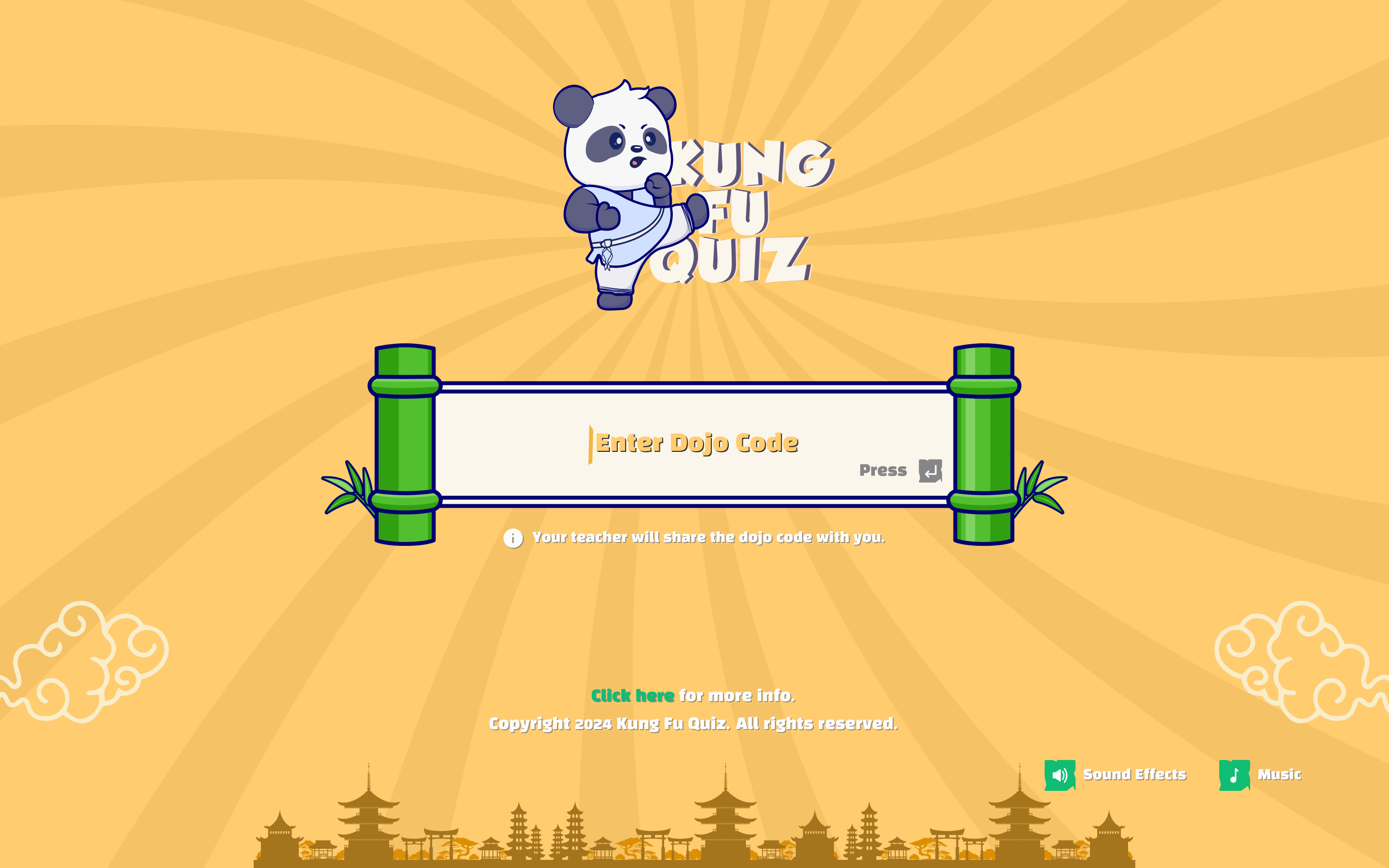 Kung Fu Quiz — design preview